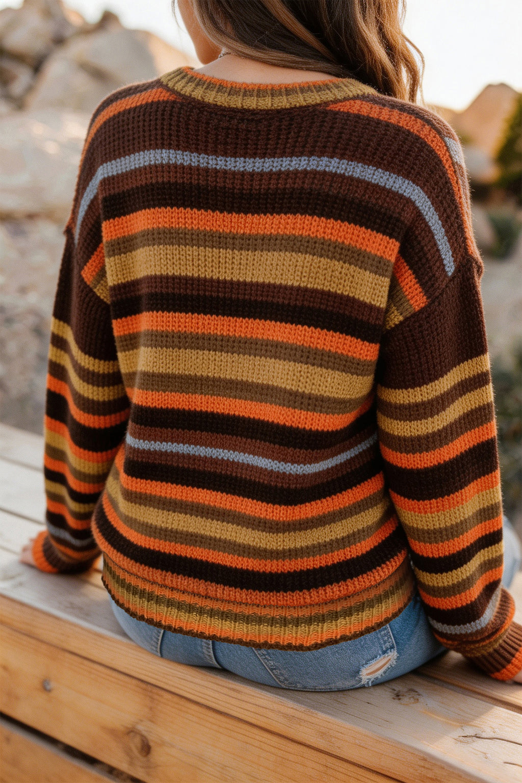 Coffee Striped Sweater