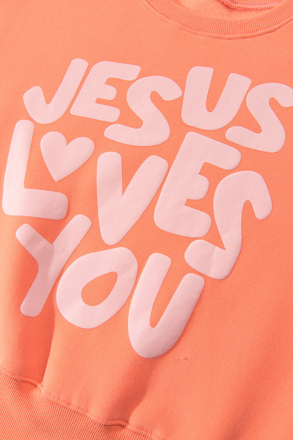 JESUS LOVES YOU Puffy Letter Sweatshirt