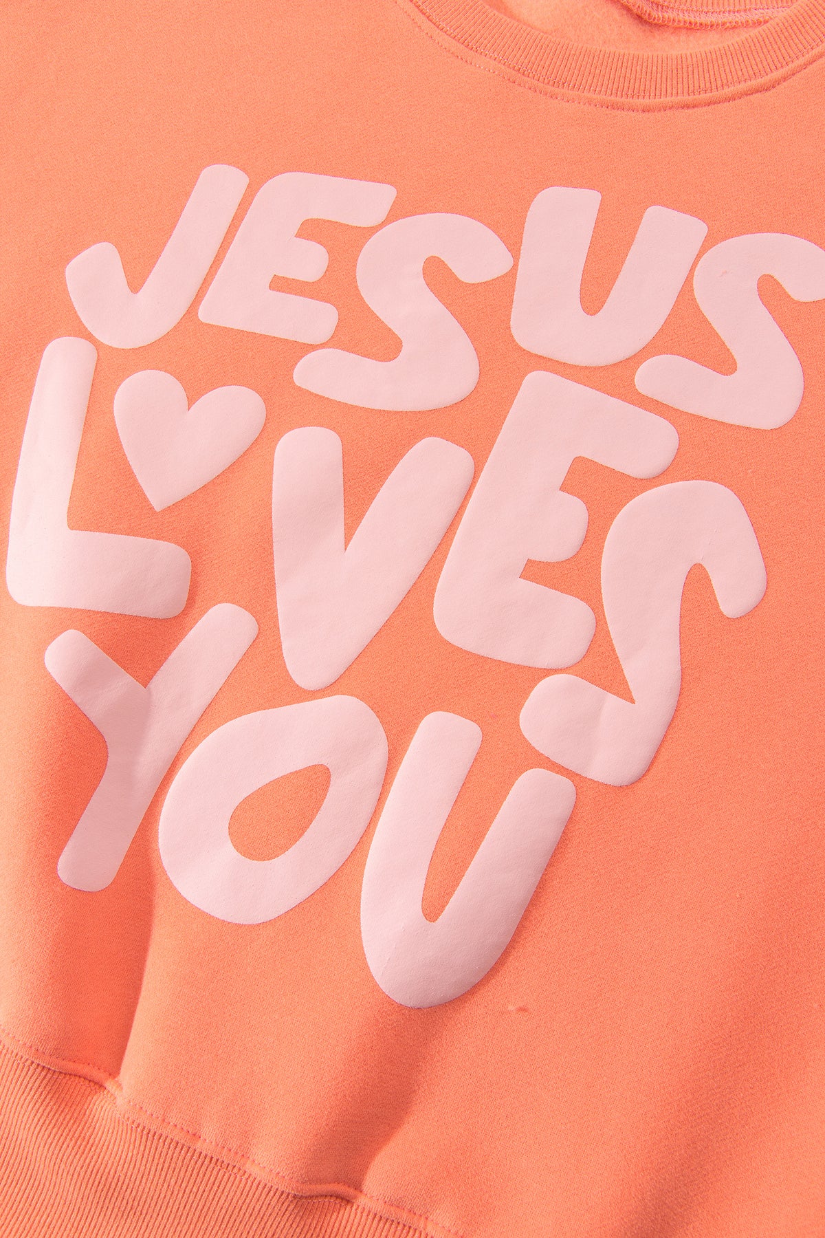 JESUS LOVES YOU Puffy Letter Sweatshirt