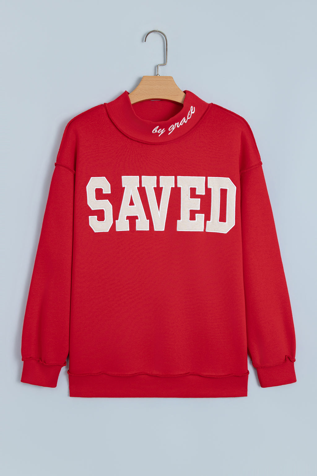 Saved By Grace Embroidered Sweatshirt (2 Colors Available)