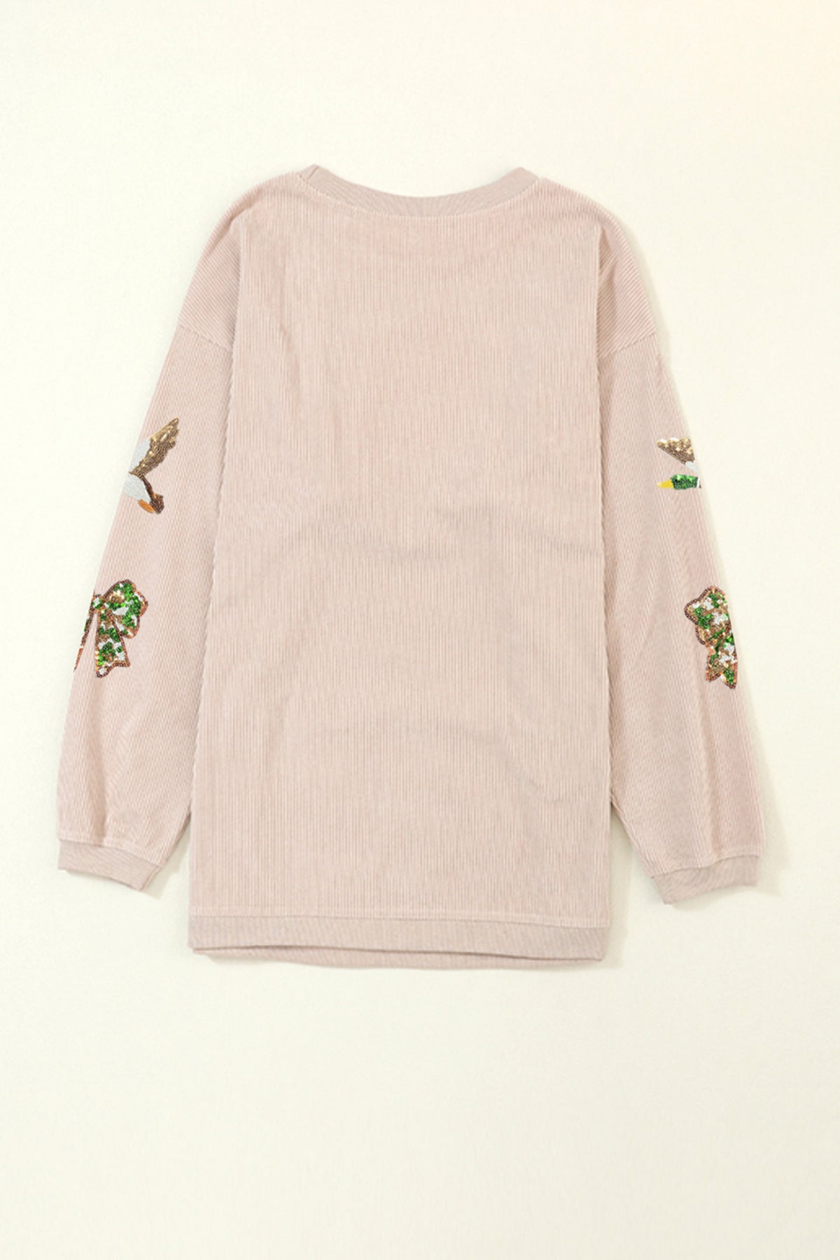 Sequin Patched Mallard Bow Oversized Sweatshirt