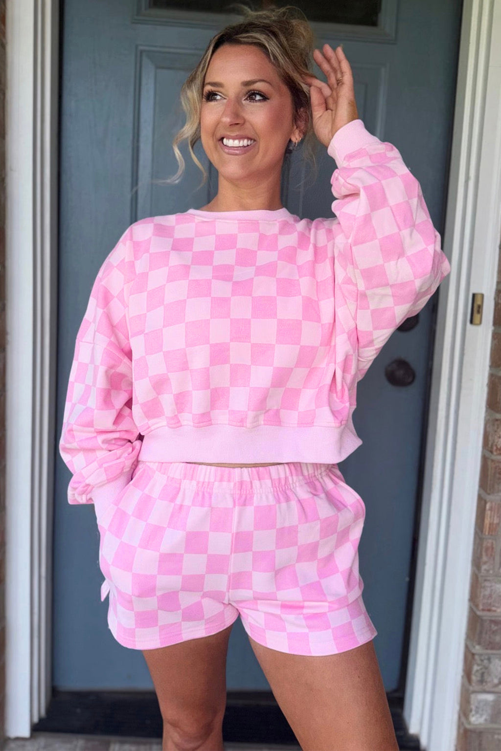 Checkered Crop Top & Shorts Set (3 Colors Available)