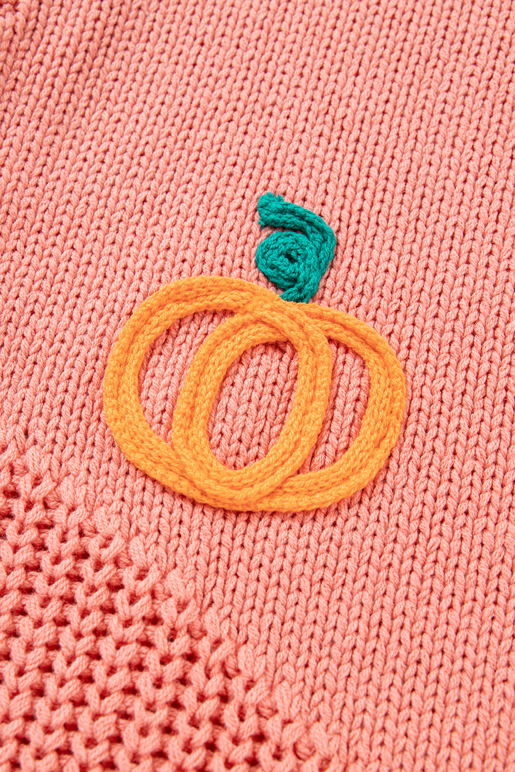 Pumpkin Embroidered Sweater