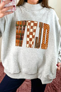 WWJD Mixed Pattern Mock Neck Sweatshirt