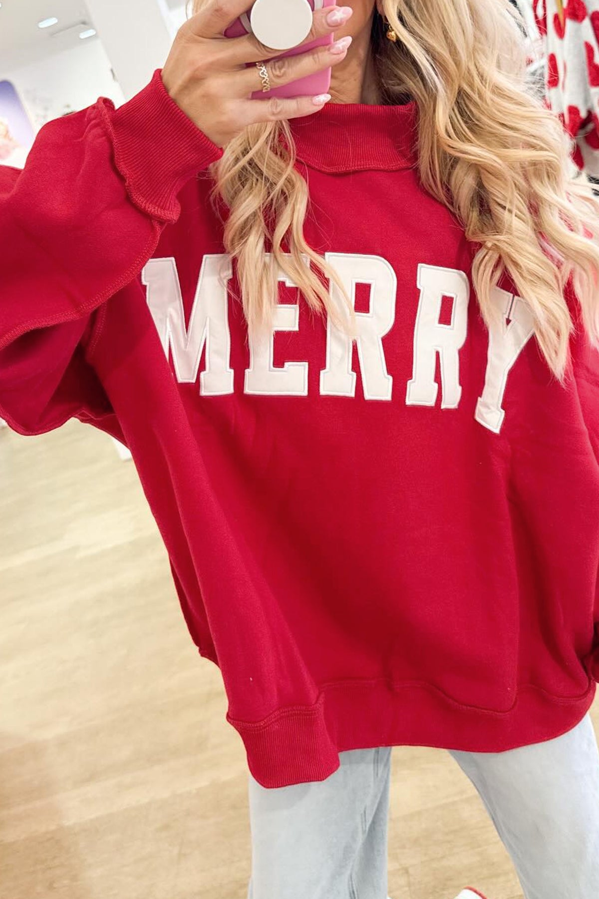 Embroidered MERRY & JOLLY Sweatshirt (4 Options Available)