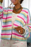 Bright Multicolor Striped Cardigan