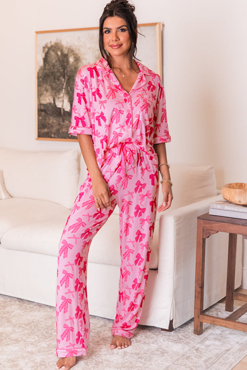 Pink Bow Pajamas Set
