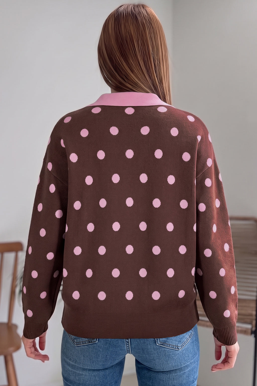 Pink Polka Dot Sweater