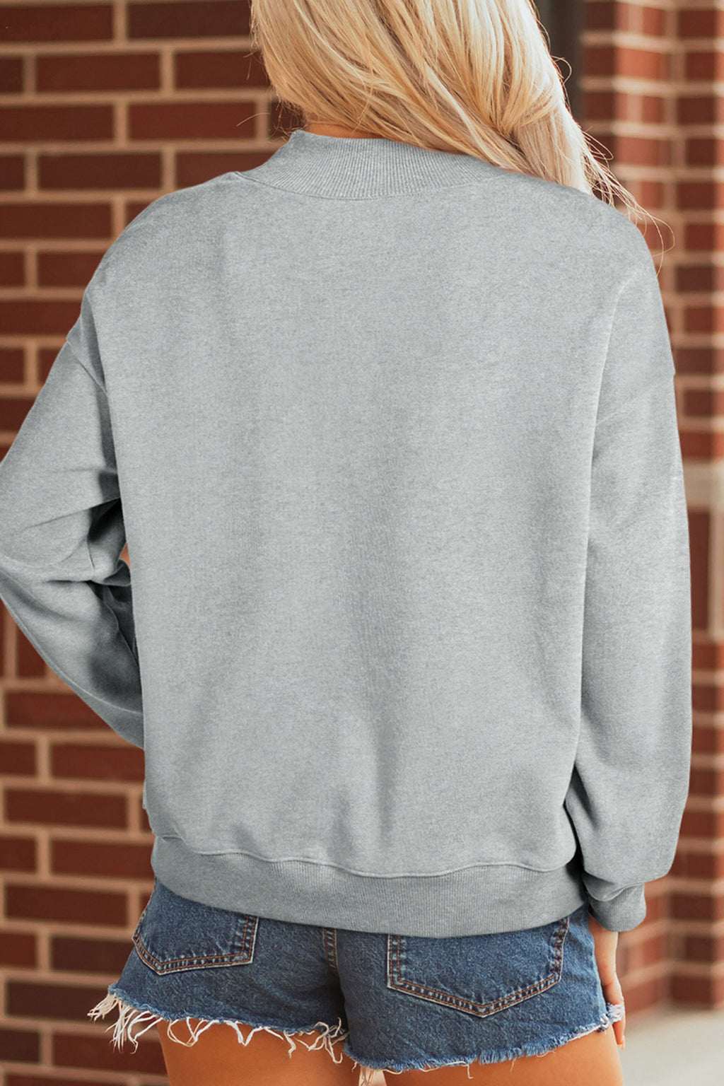 Oversize Camouflage Deer Mock Neck Sweatshirt