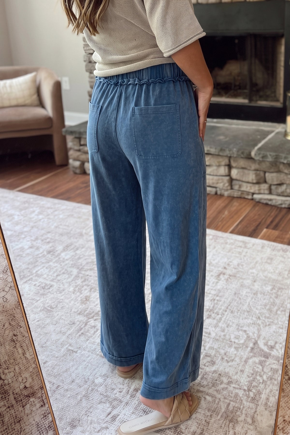 Mineral Wash Flare Leg Pants (3 Colors Available)
