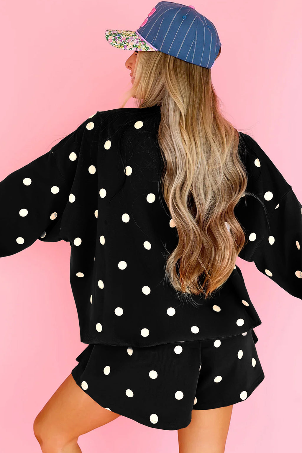 Polka Dot Pullover Skort Set (4 Colors Available)