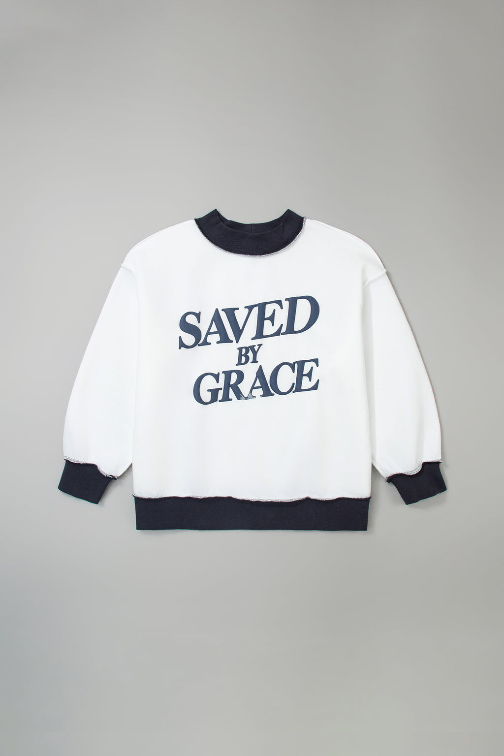 Saved By Grace Mock Neck Oversized Plus Size Sweatshirt