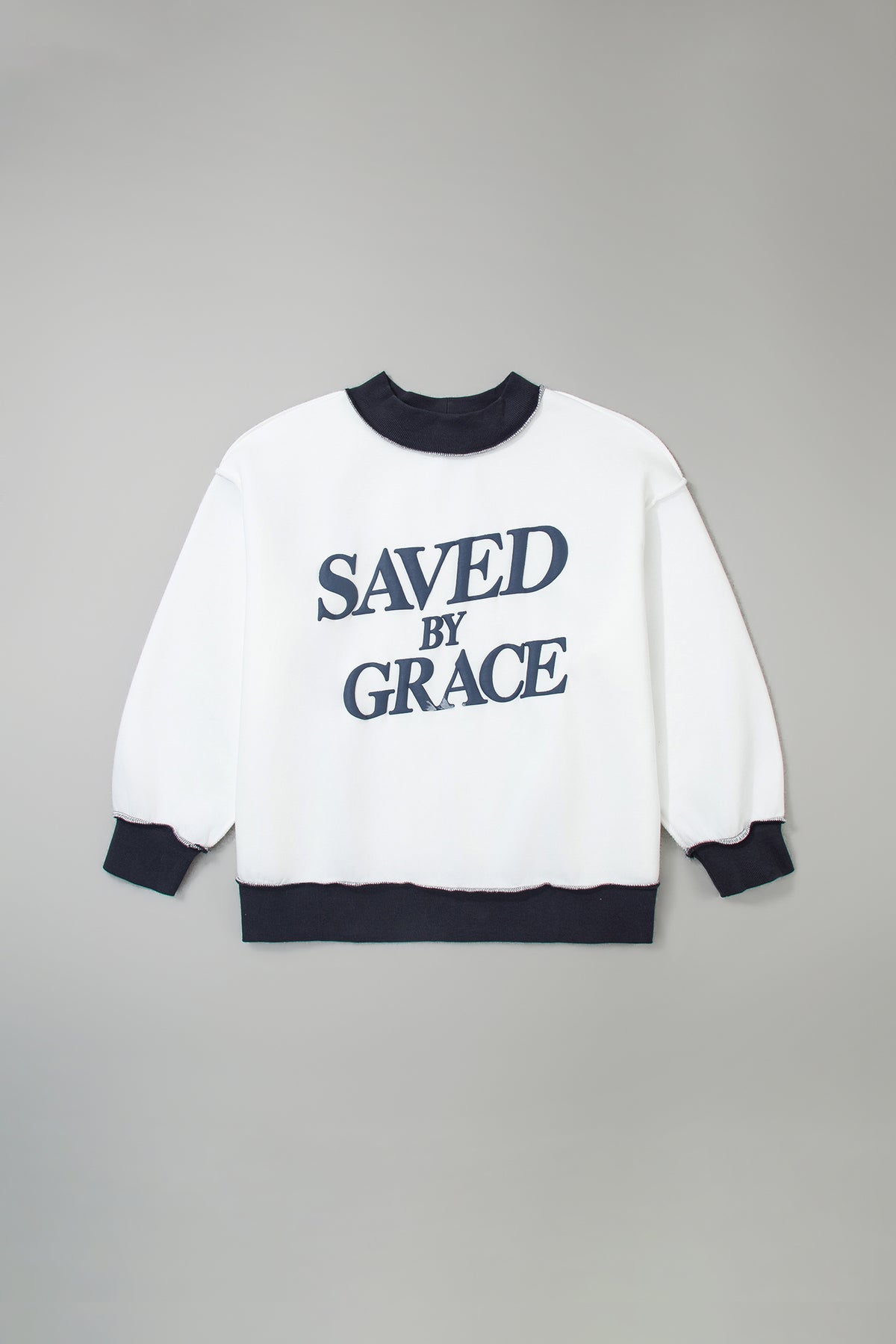 Saved By Grace Mock Neck Oversized Plus Size Sweatshirt