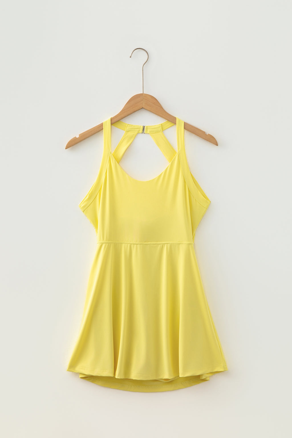 Halter Neck Cutout Back Active Dress with Built-In Shorts