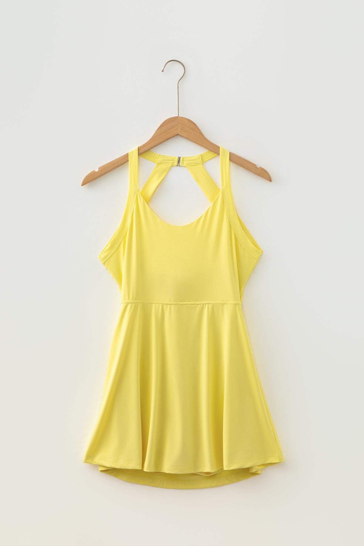 Halter Neck Cutout Back Active Dress with Built-In Shorts
