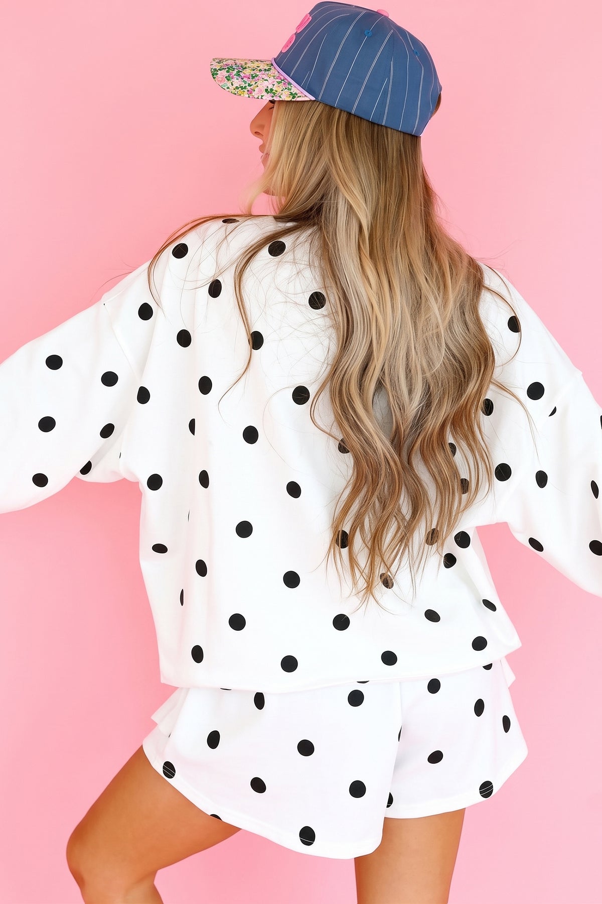 Polka Dot Pullover Skort Set (4 Colors Available)
