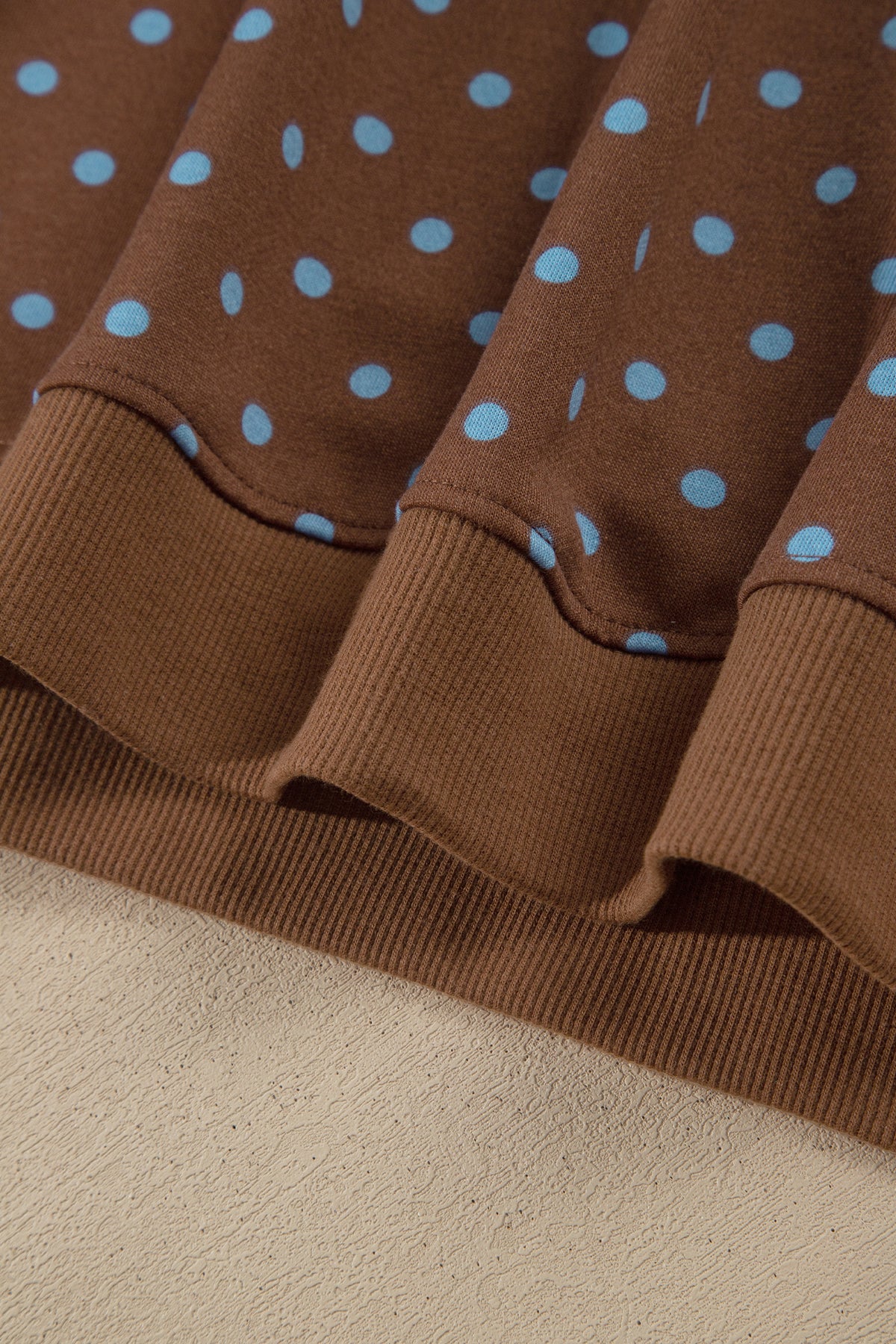 Polka Dot Round Neck Long Sleeve Plus Size Pant Set