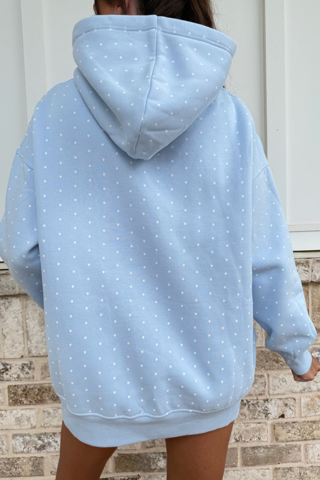 Polka Dot Oversized Hoodie Shorts Set (2 Colors Available)