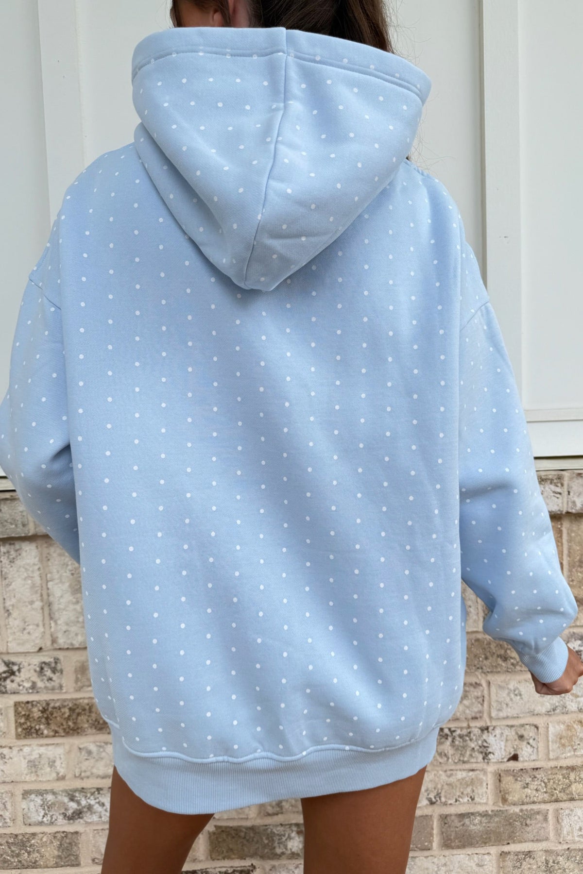 Polka Dot Oversized Hoodie Shorts Set (2 Colors Available)