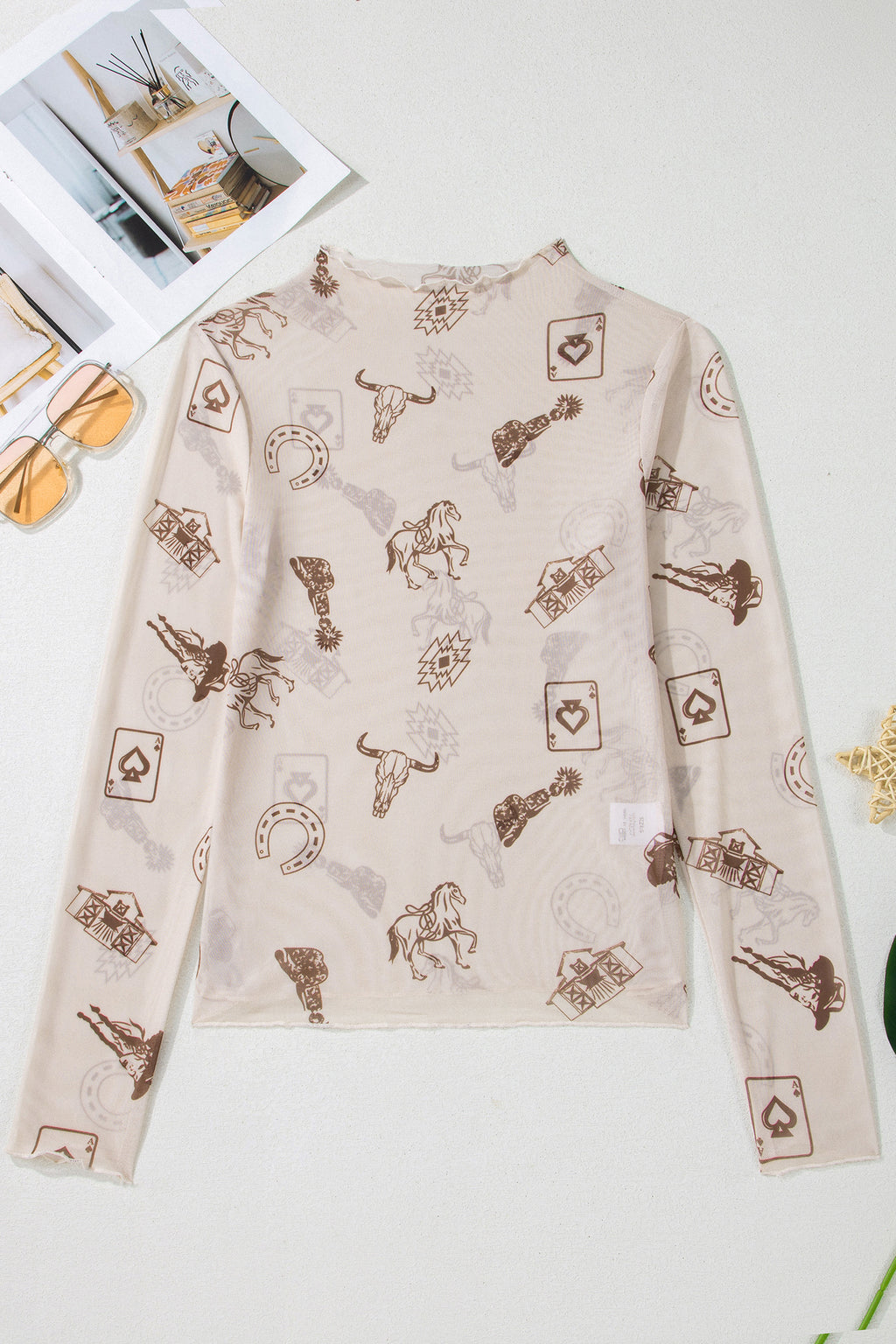 Mesh Long Sleeve Layering Top