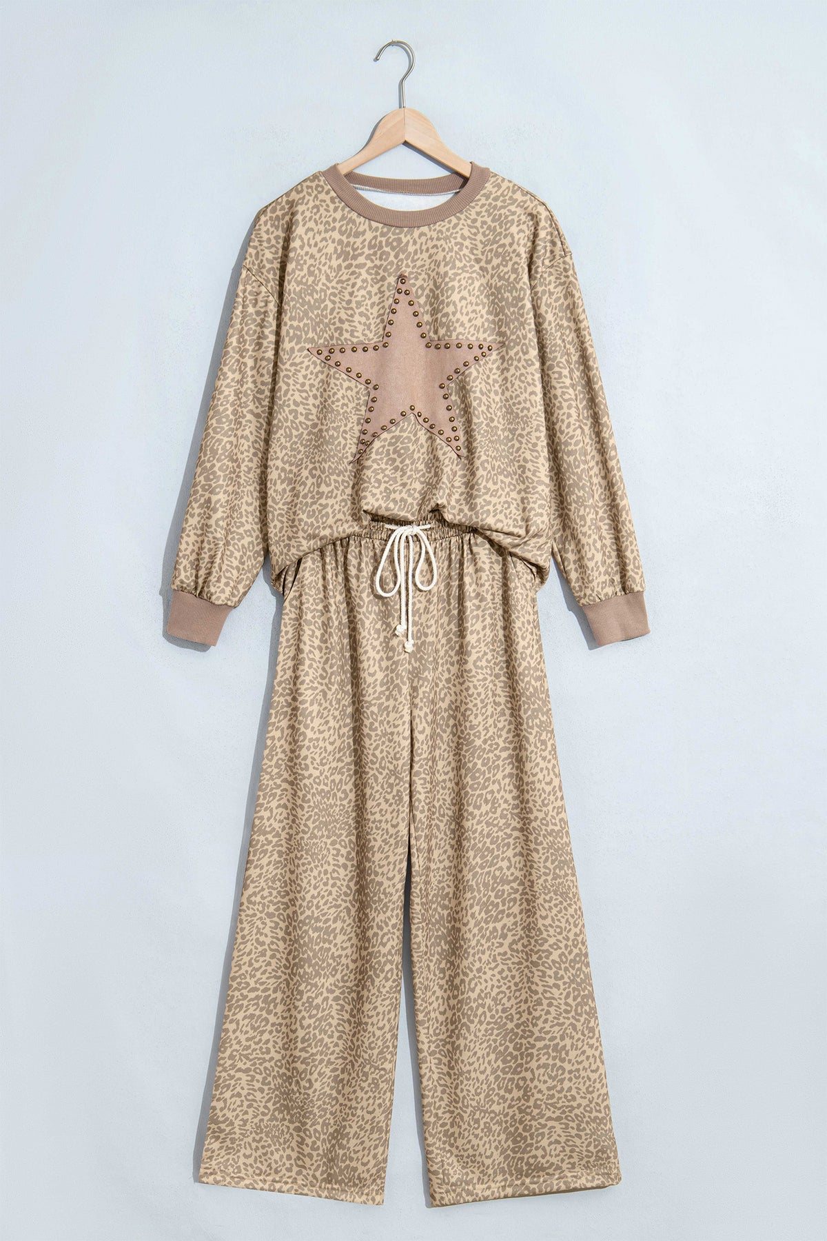 Leopard Star Patchwork Top & Pants Set