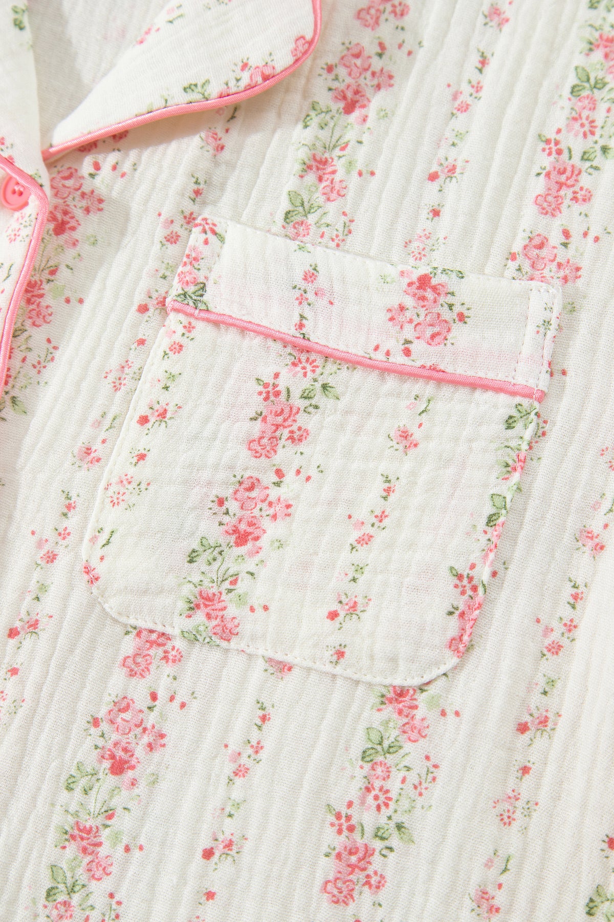 Pink Floral Pajama Set