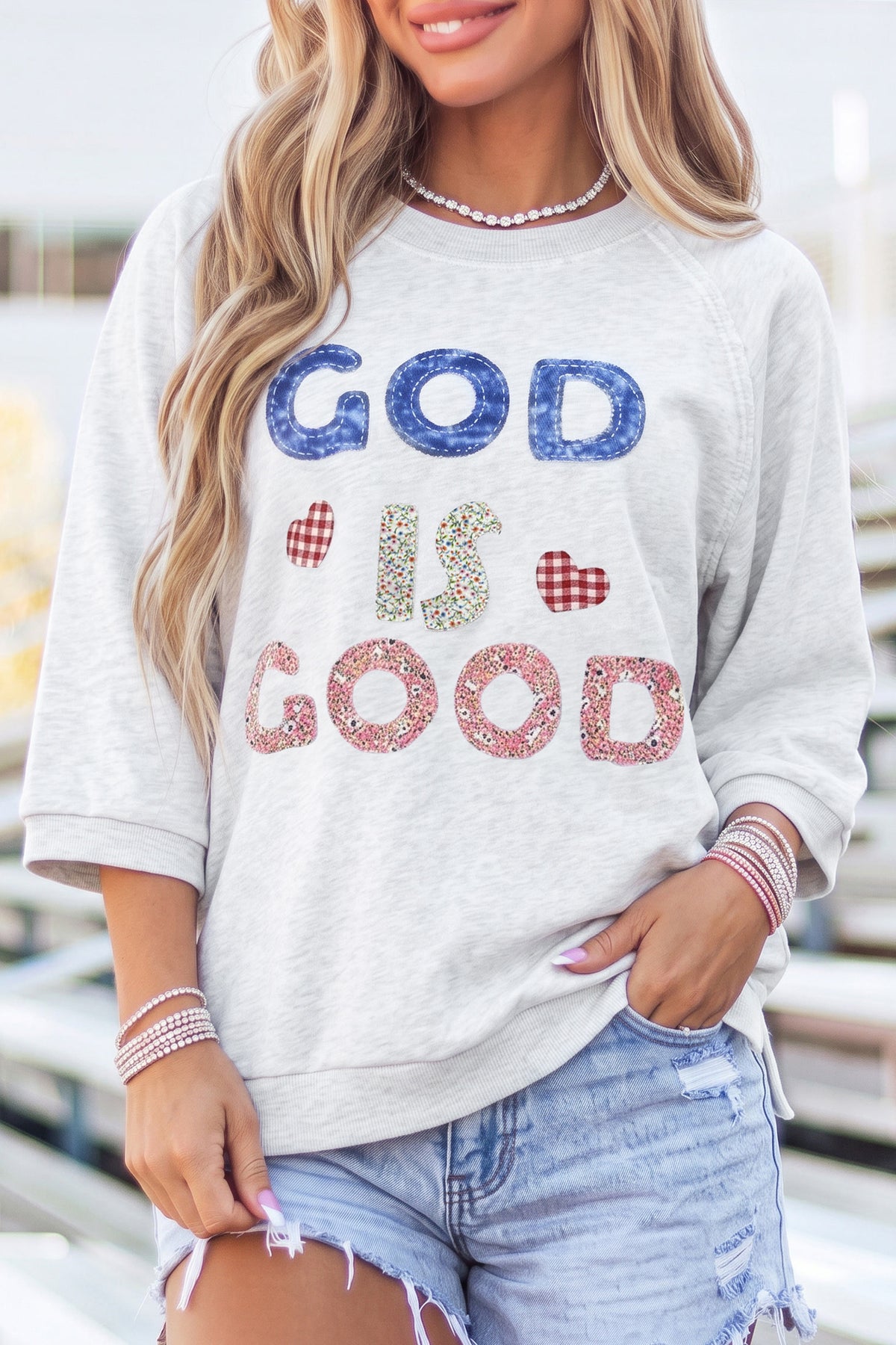 GOD IS GOOD Patchwork Appliqué