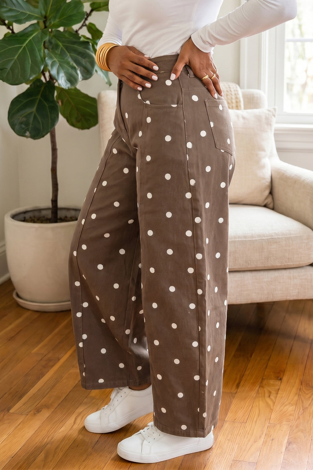 Polka Dot Barrel Pants (3 Colors Available)