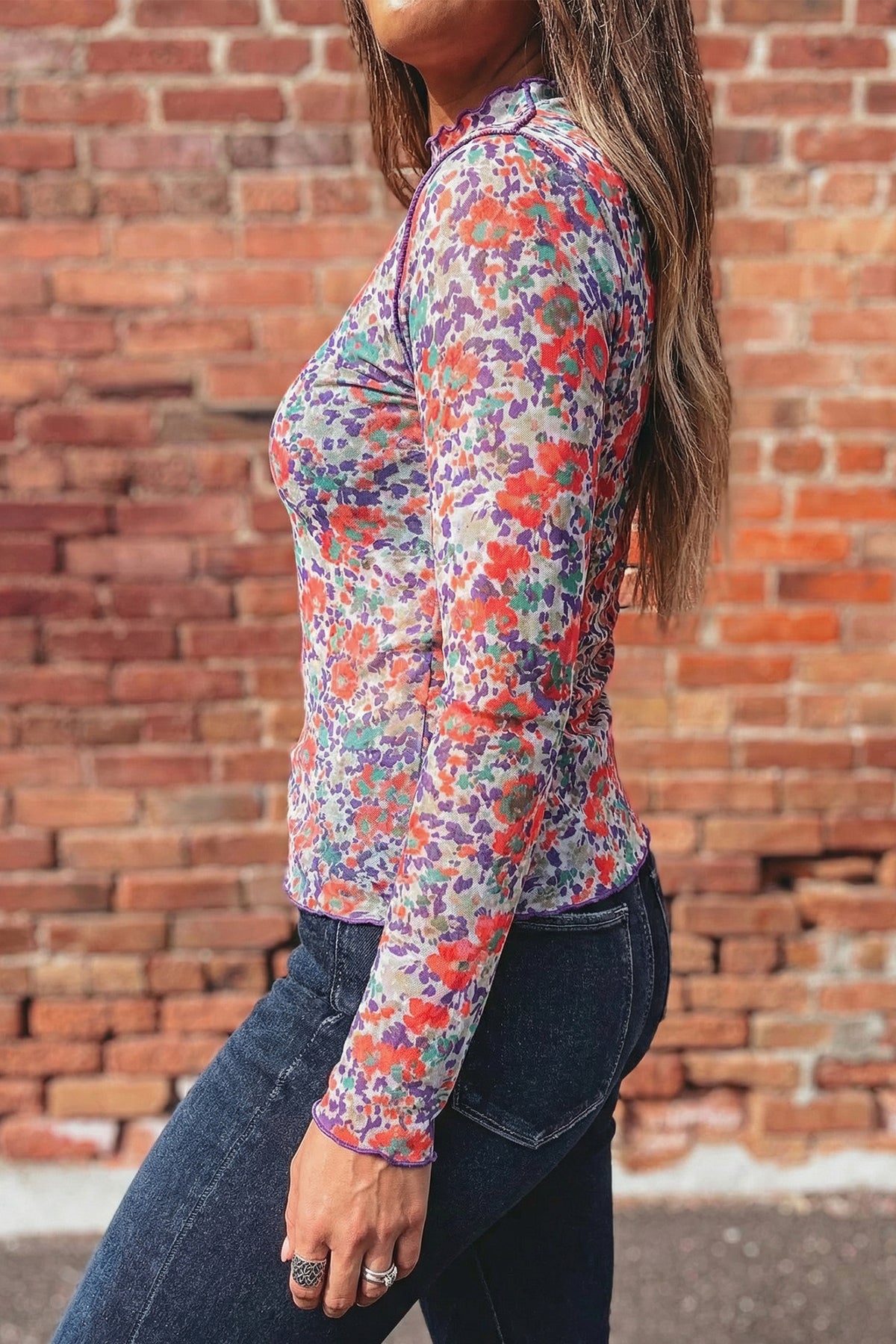 Mesh Long Sleeve Layering Top