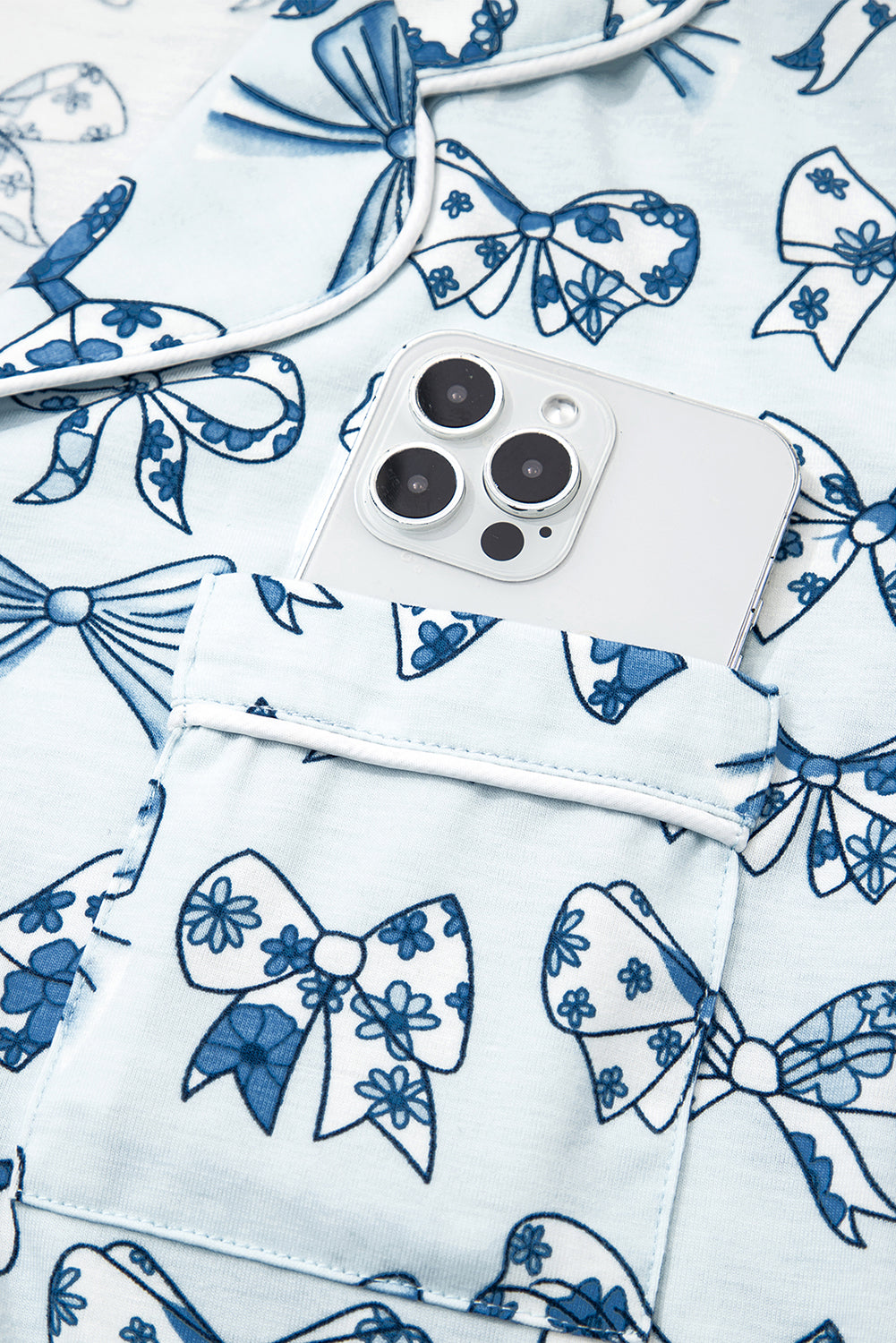 Bow Print Pajama Set (2 Options Available)