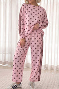 Polka Dot Side Stripe Pant Set (2 Colors Available)