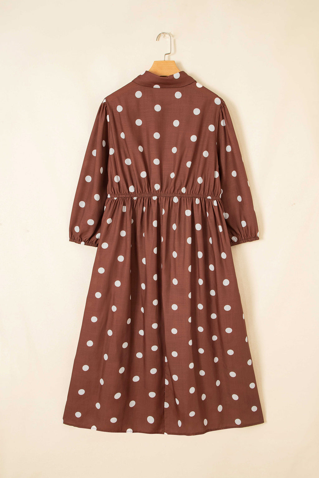 Polka Cuffs Sleeve Shift Plus Size Dress with Pockets