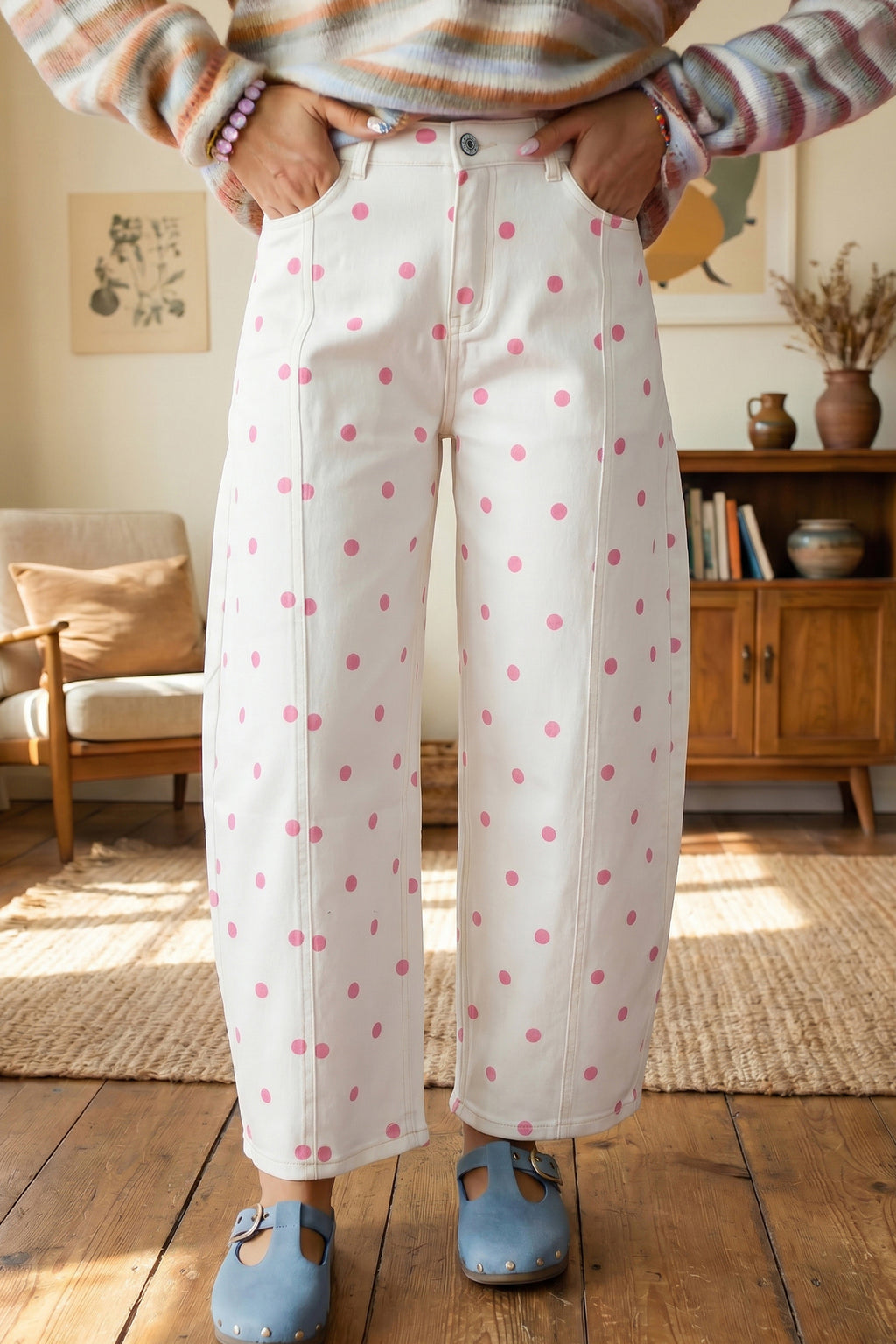 Polka Dot Barrel Pants (3 Colors Available)