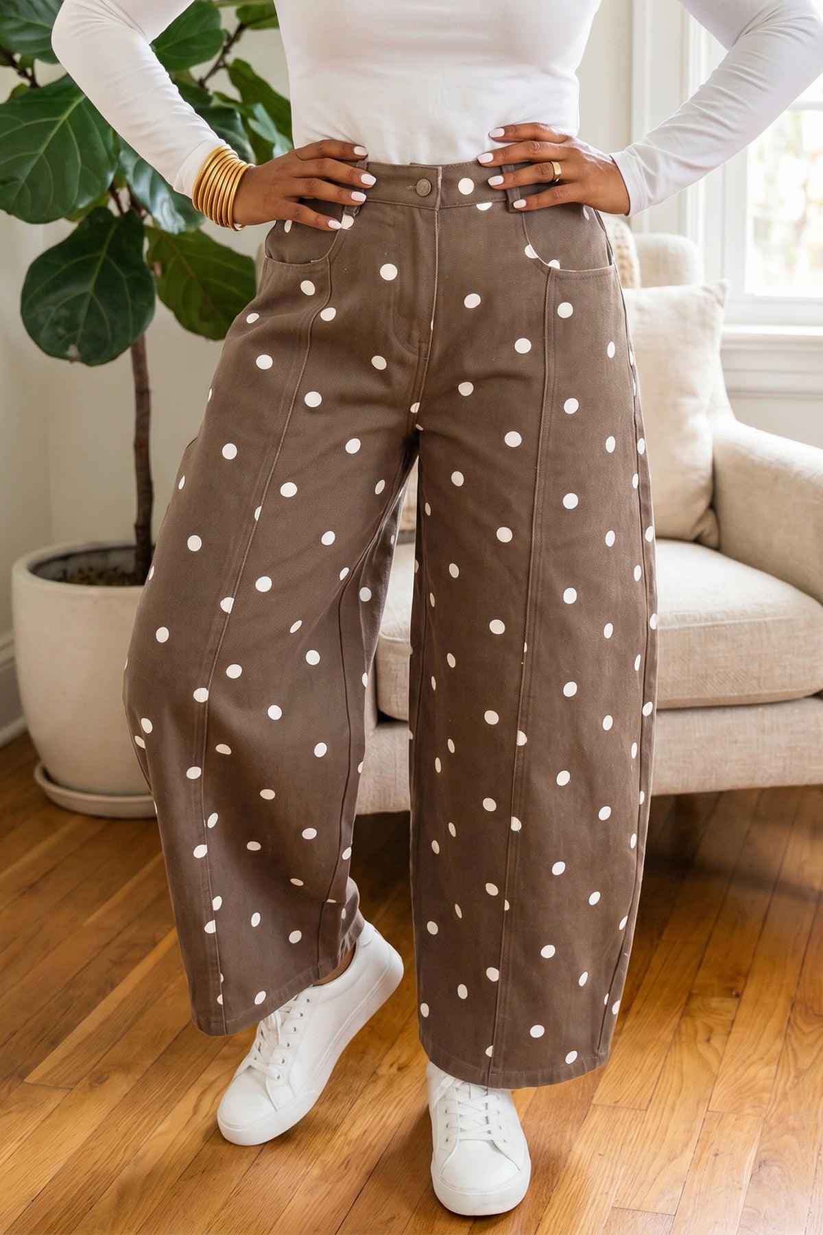 Polka Dot Barrel Pants (3 Colors Available)