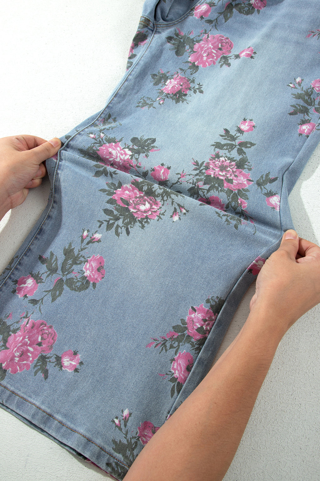 Floral Ankle Length Plus Size Jeans