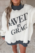 Saved By Grace Mock Neck Oversized Sweatshirt (2 Colors Available)