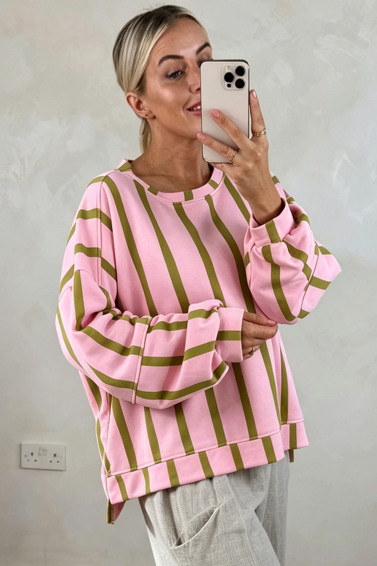 Vertical Stripe Casual Sweatshirt (3 Colors Available)