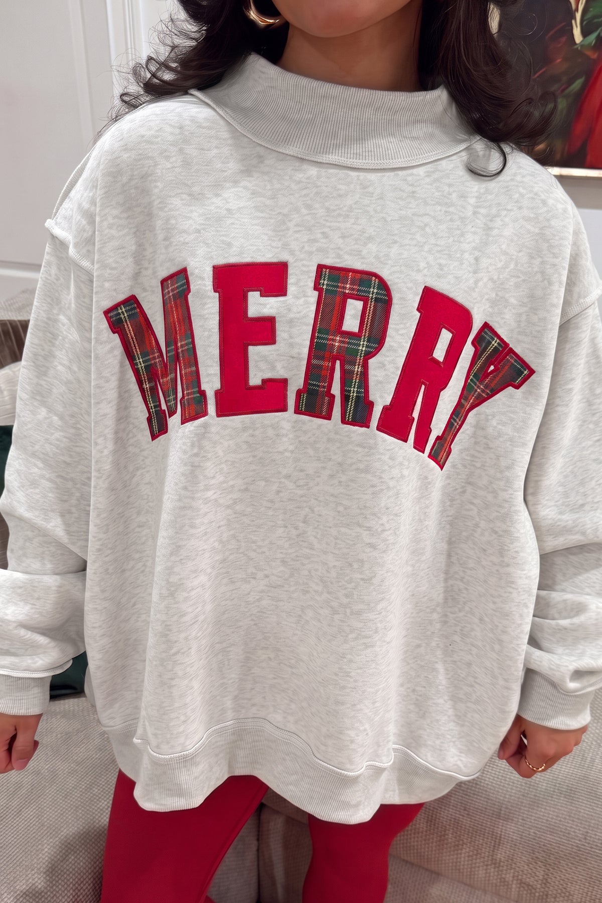Embroidered MERRY & JOLLY Sweatshirt (4 Options Available)