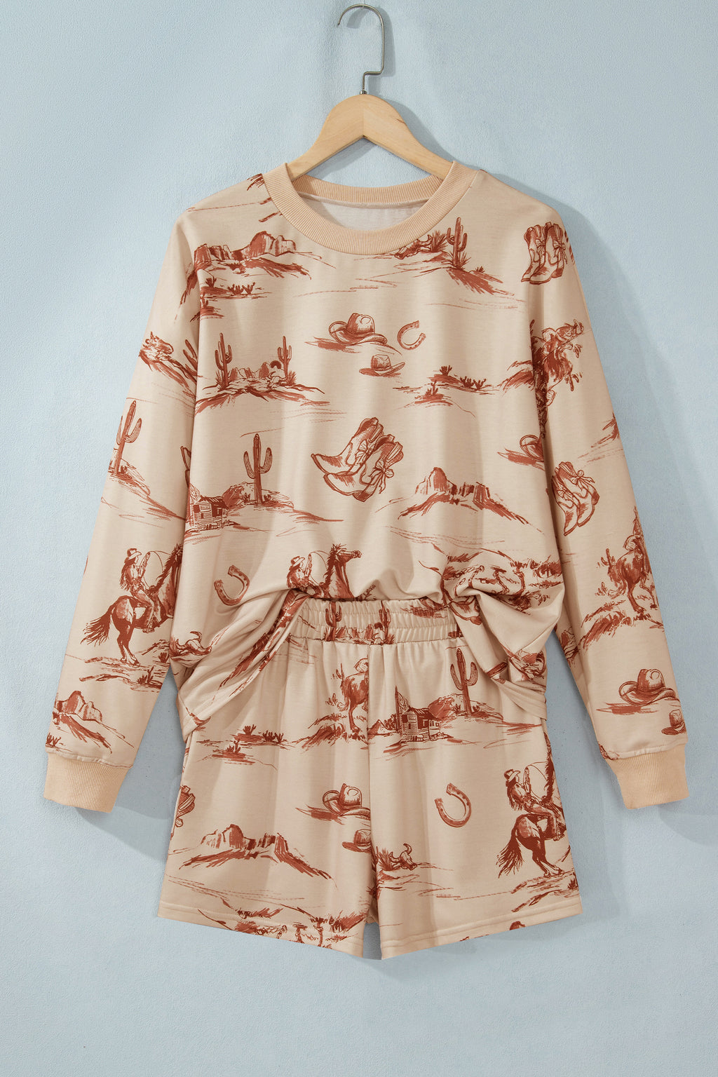 Western Print Short Set