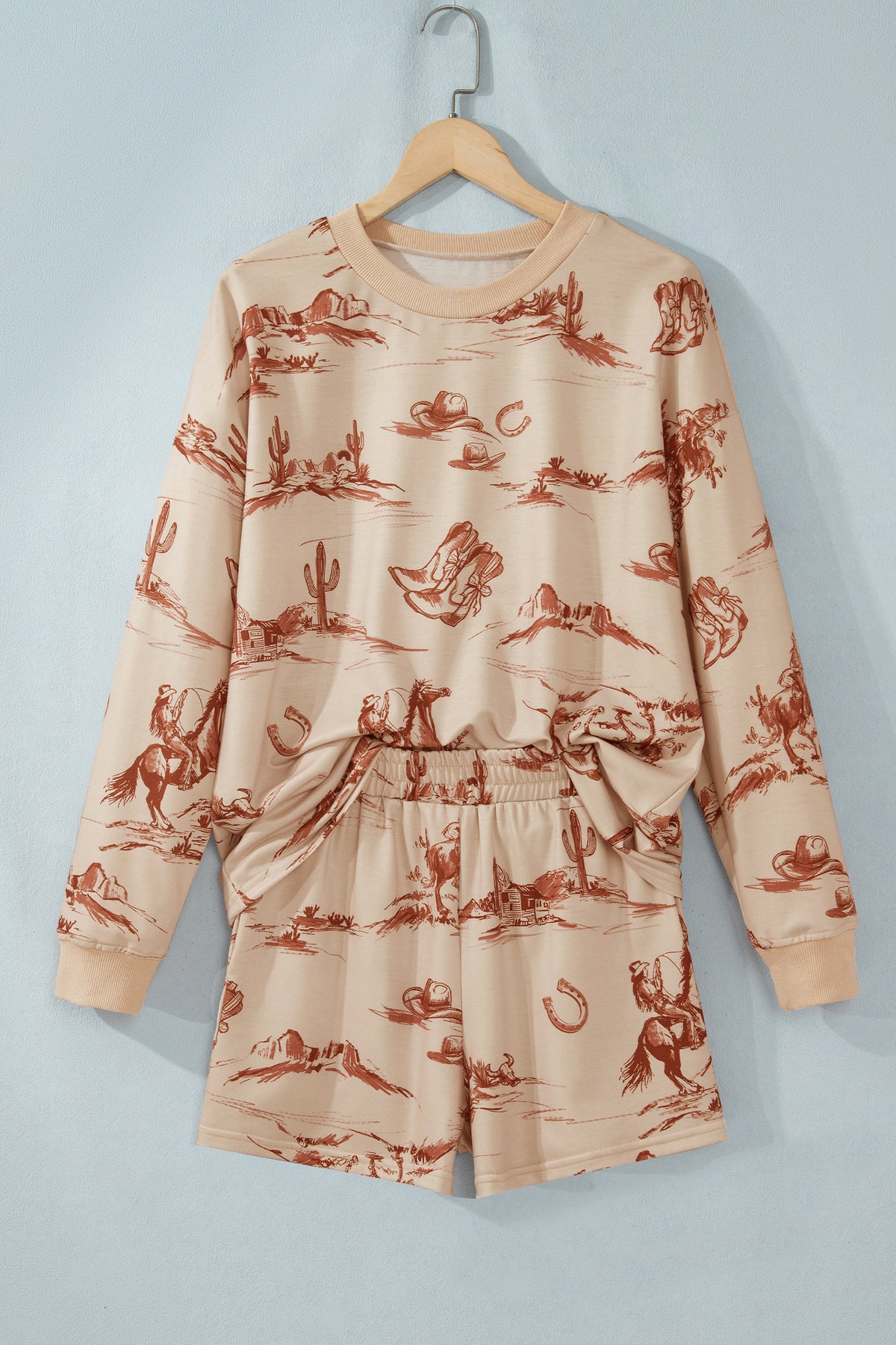 Western Print Short Set