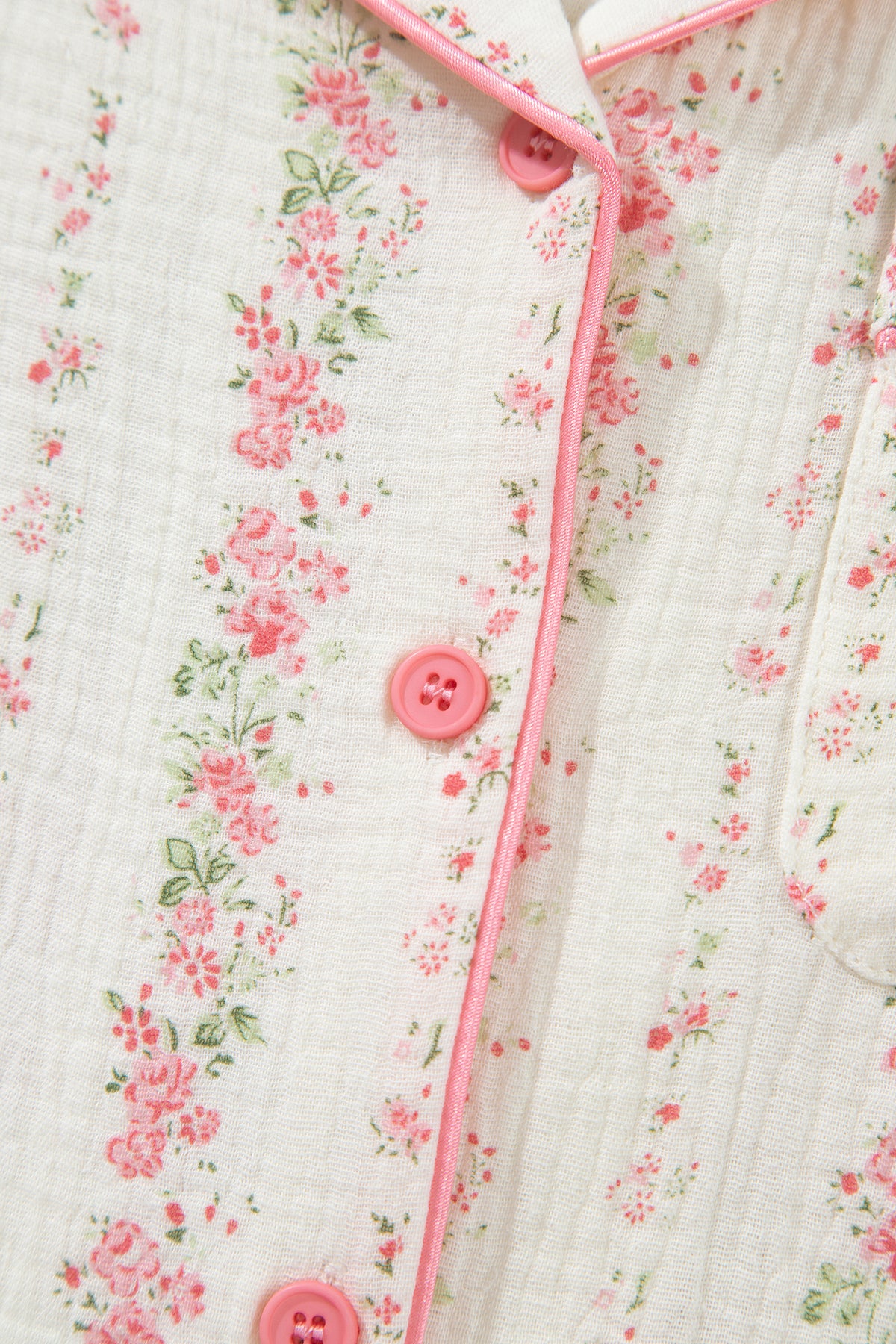 Pink Floral Pajama Set