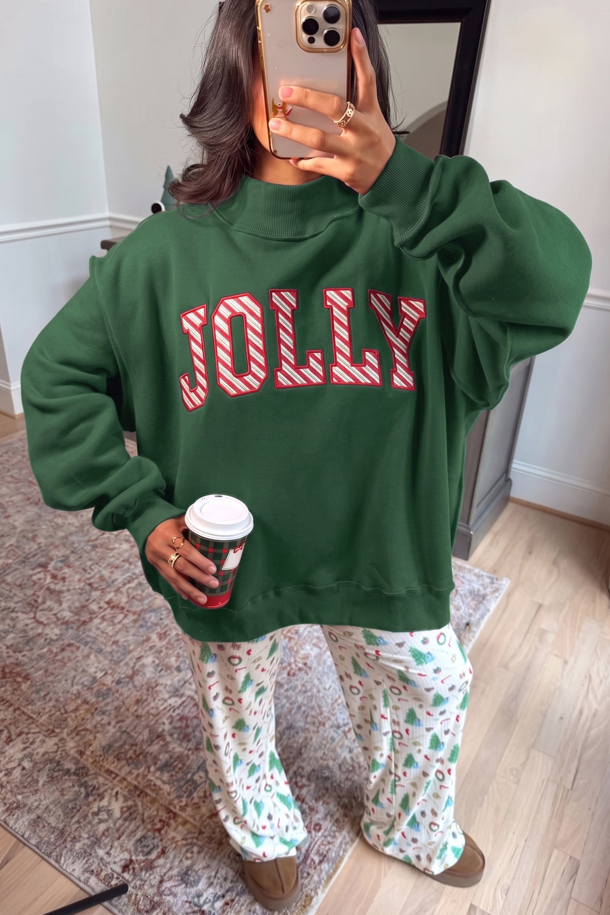 Embroidered MERRY & JOLLY Sweatshirt (4 Options Available)