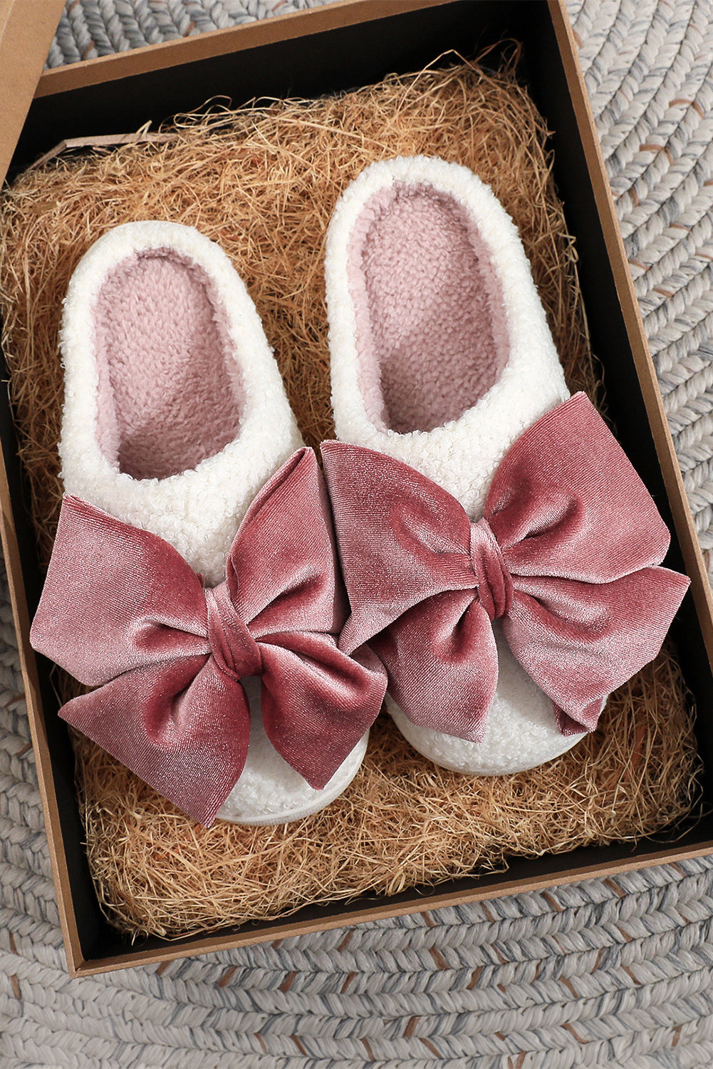 Pink Bow House Slippers