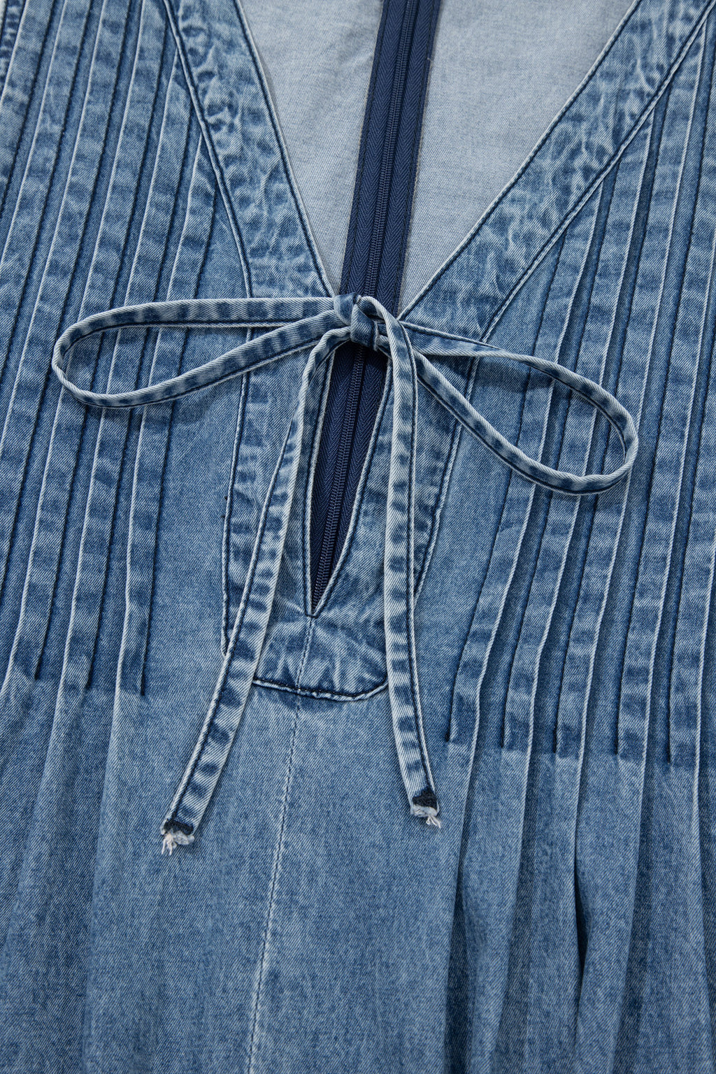 Acid Wash Denim Wide Leg Jumpsuit
