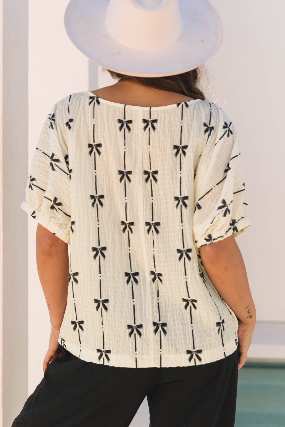 Bow Puff Sleeve Top