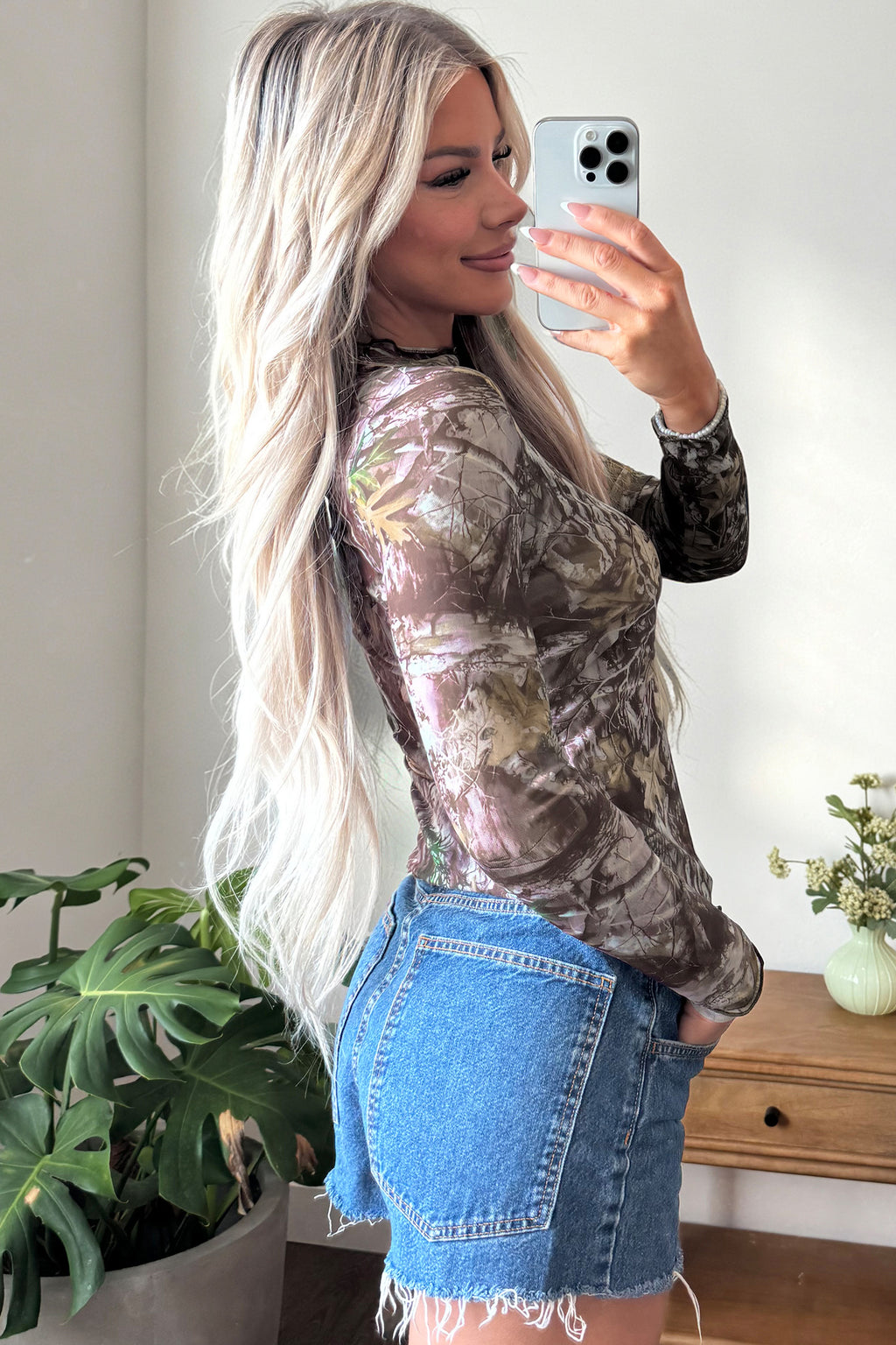 Mesh Long Sleeve Layering Top