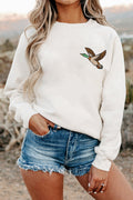 Mallard Embroidered Relaxed Pullover Sweatshirt