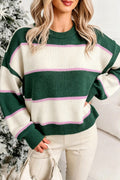 Striped Colorblock Knit Sweater