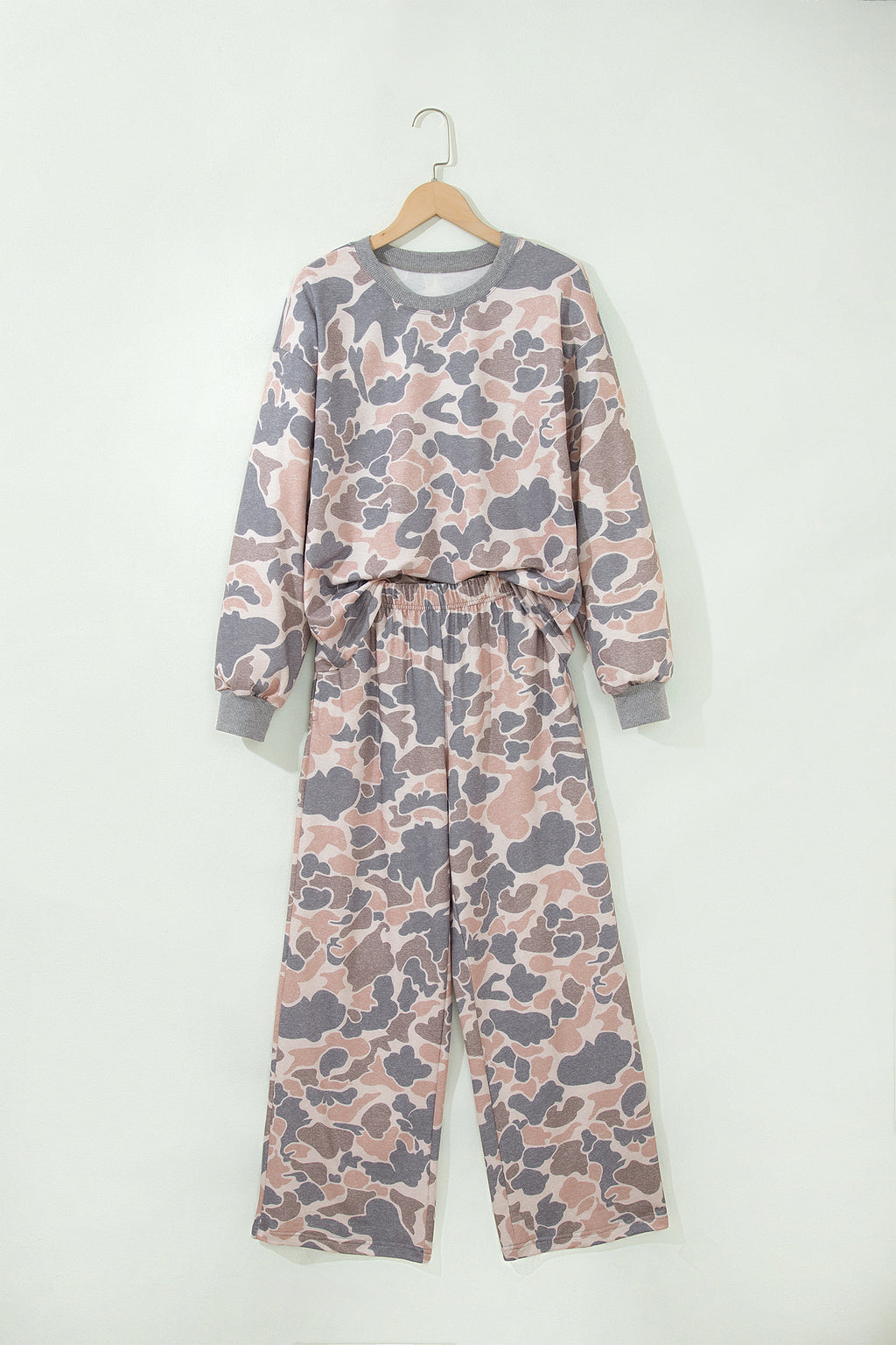 Camouflage Long Sleeve Top & Pants Set