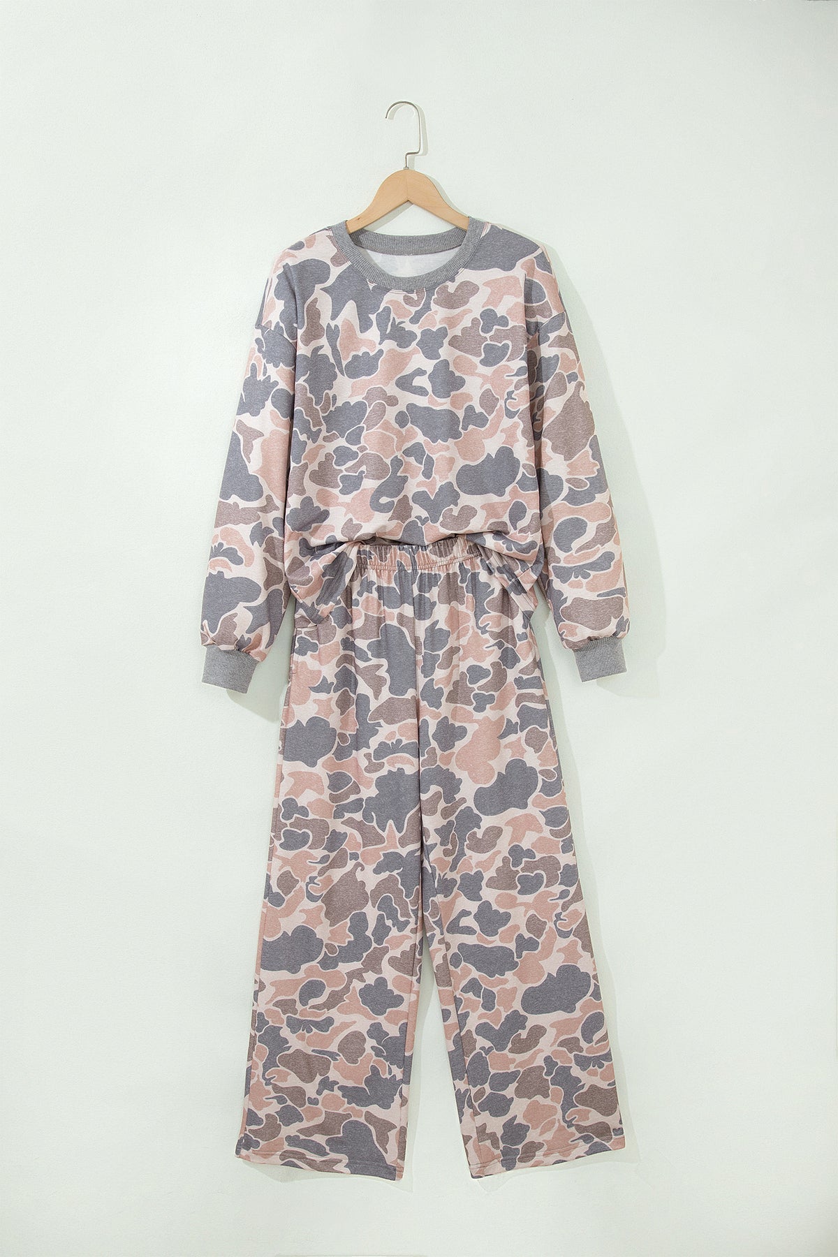 Camouflage Long Sleeve Top & Pants Set